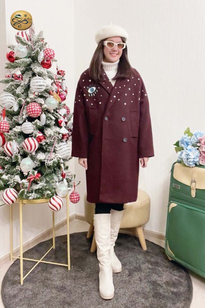 เช่าเสื้อกันหนาว รุ่น  Blood Red Double Breasted Coat 2103GCL993FARE1