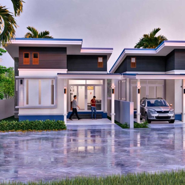 แบบบ้านเกษตรโชคชัย 2ห้องนอน 2ห้องน้ำ  BluePrint-0333