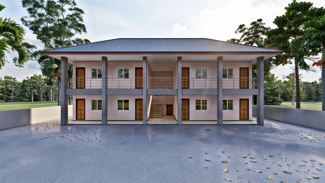 แบบห้องเช่า2ชั้นทรงหลังคาปั้นหยา BluePrint-0016