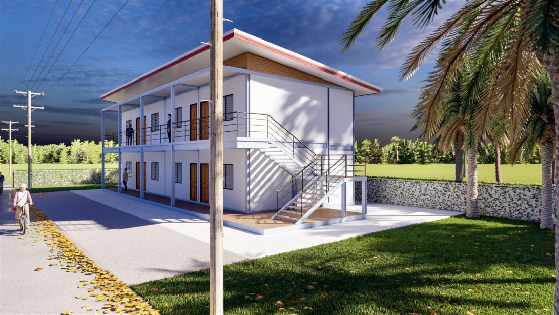 ห้องเช่าโมเดิร์น2ชั้นโครงสร้างเหล็ก BluePrint-0040