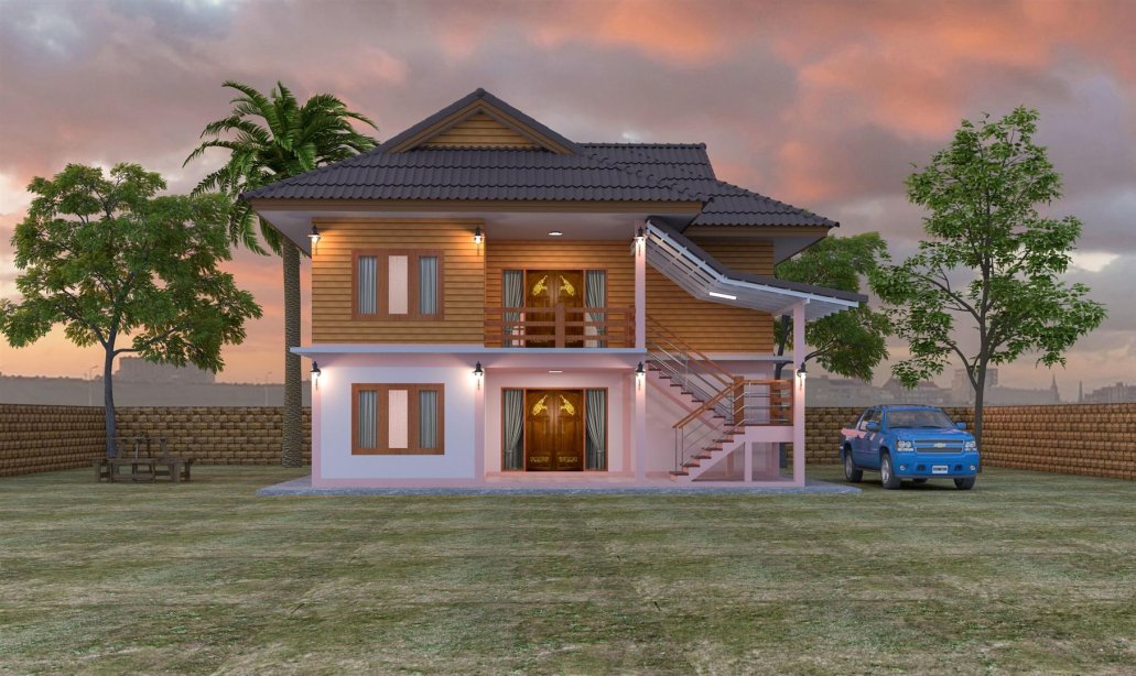 บ้านปูนกึ่งไม้