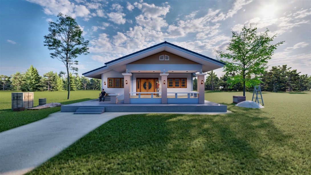 แบบบ้านหลังคาจั่วเกษตรเขาพระบาท