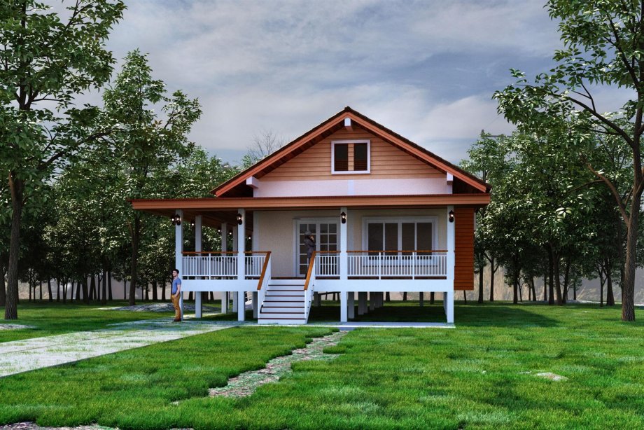 แบบบ้านยกพื้น 2ห้องนอน 2ห้องน้ำเกษตรอิ่มสุข BluePrint-0126