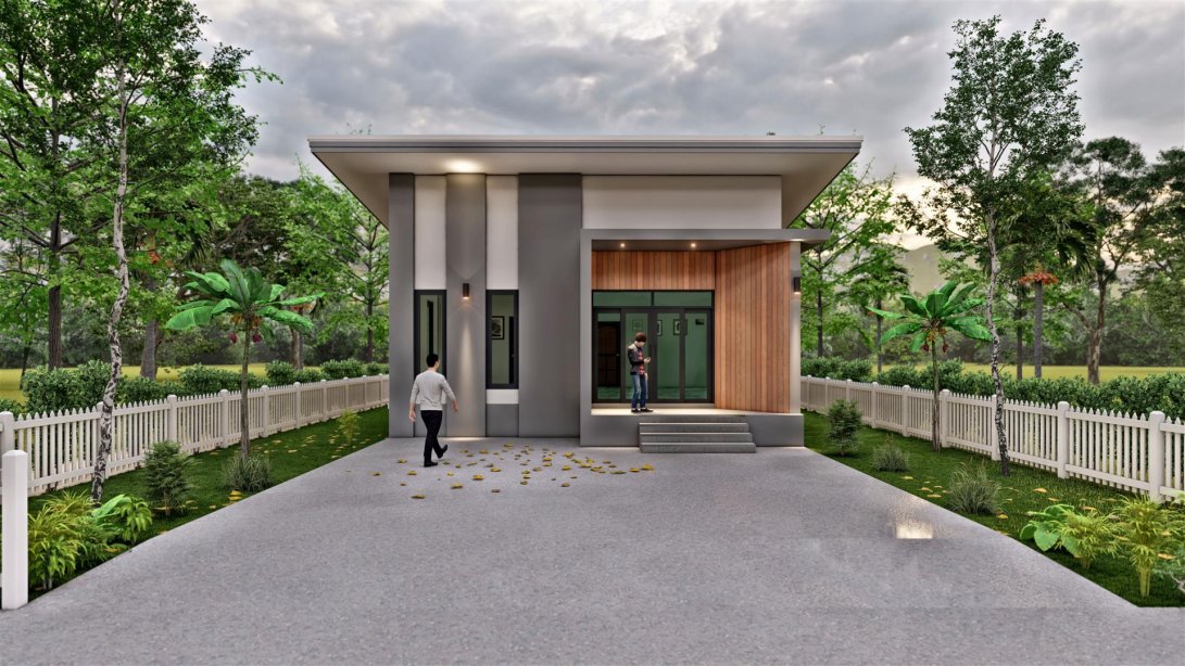 บ้านโมเดิร์นชั้นเดียว 2ห้องนอน3ห้องน้ำ