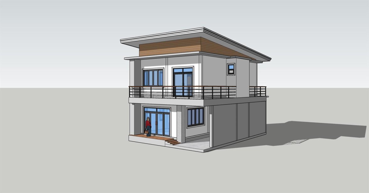 แบบบ้าน2ชั้นโมเดิร์น 3ห้องนอน 2ห้องน้ำ BluePrint-0049