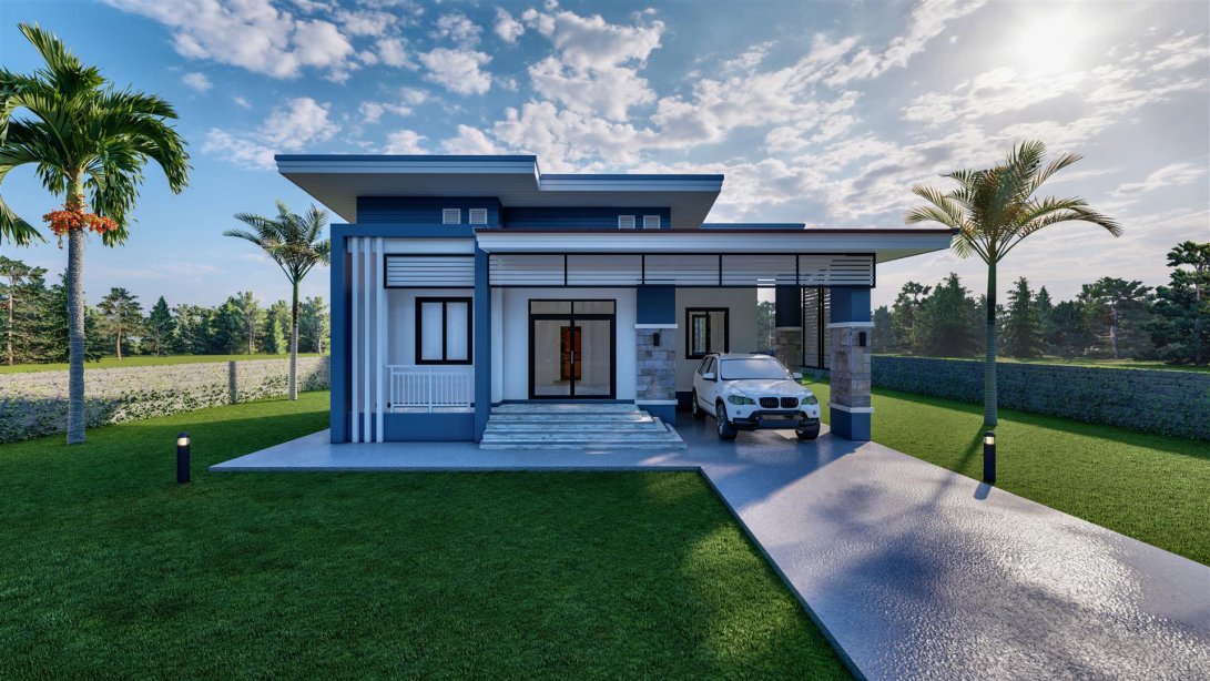 แบบบ้านชั้นเดียวเกษตรศรีธรภูมิ BluePrint-0157