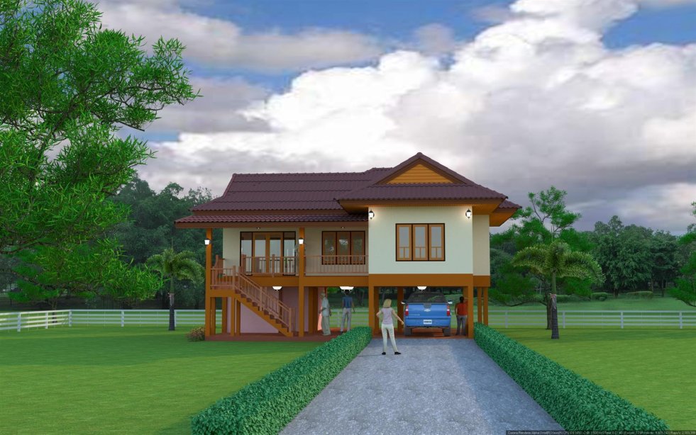 แบบบ้านเกษตรปลอดภัย2ชั้น 3ห้องนอน 2ห้องน้ำ  BluePrint-0039