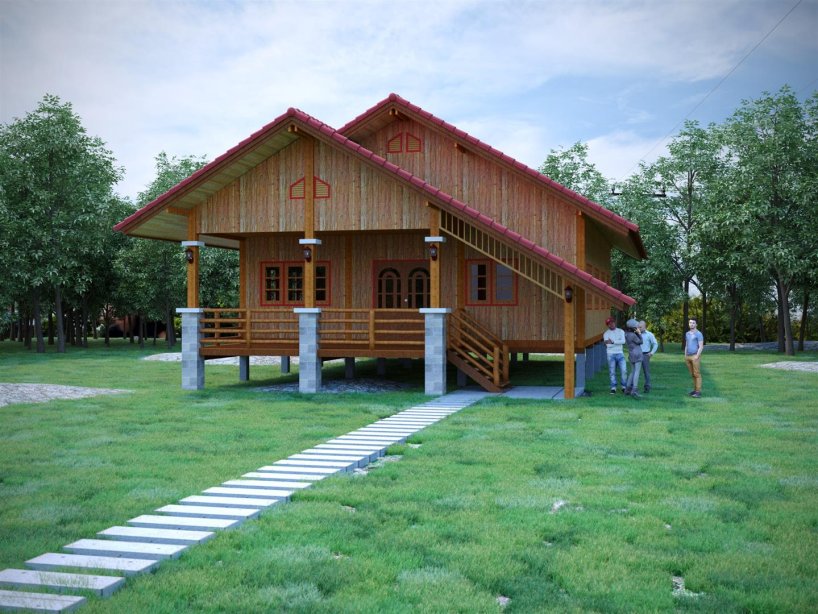 แบบบ้านไม้ชั้นเดียวพงษ์ศักดิ์ BluePrint-0017