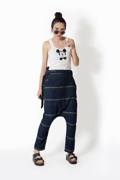 กางเกงฮาเร็มทรง Unisex  Dapper Harem Pants (Navy Green)