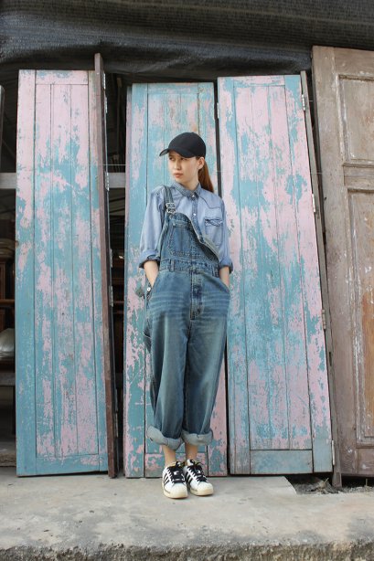 สตรีทแฟชั่น เสื้อเชิ๊ตเดนิม แบรนด์ Lindex Sweden