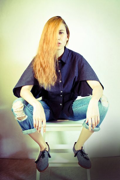 สตรีทแฟชั่น เสื้อเชิ้ต สไตล์ญี่ปุ่น ผ้าคอตตอน สีกรมท่า