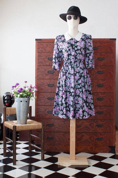 เดรสวินเทจ Floral print Vintage Dress