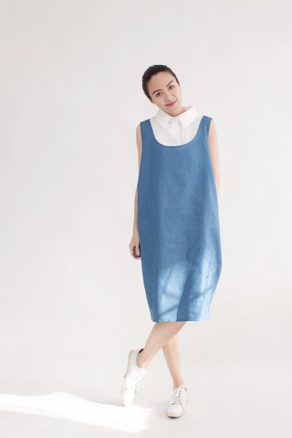 สตรีทแฟชั่น  Super Oversized Jeans and Shirt Dress by WLS