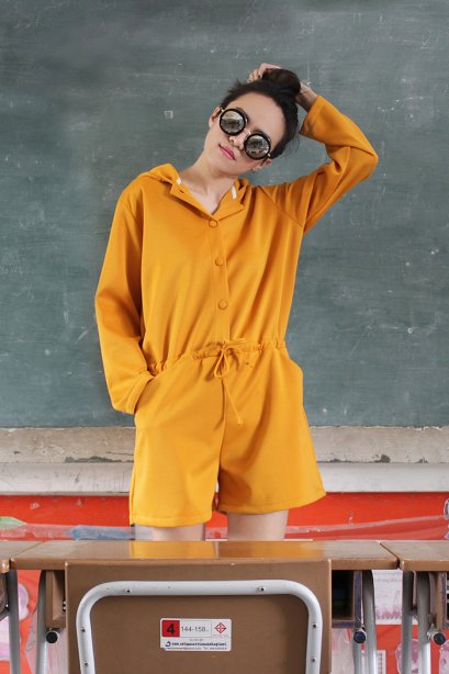 สตรีทแฟชั่น Super Oversized Sport Playsuit by WLS