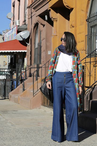 สตรีทแฟชั่น Super Wide Leg Denim Pants by WLS