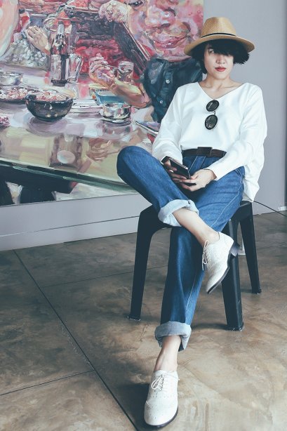 สตรีทแฟชั่น  Denim Baggy Pants (Blue Sky) by WLS