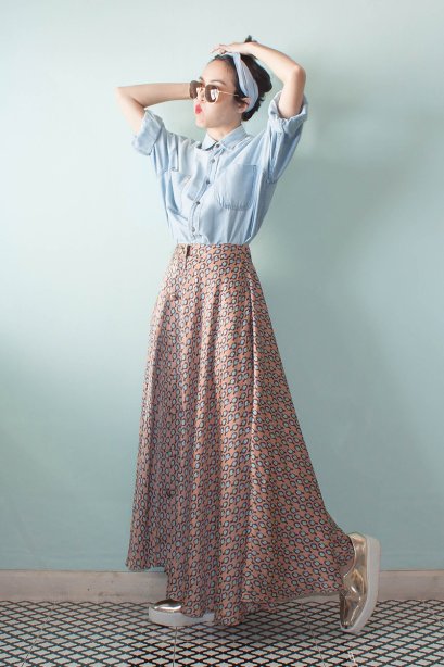 สตรีทแฟชั่น  Perfect Match Little Bird Maxi Skirt by WLS