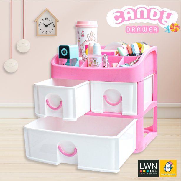 LWNLife's 239B CANDY Small Plastic Storage 3 Drawers