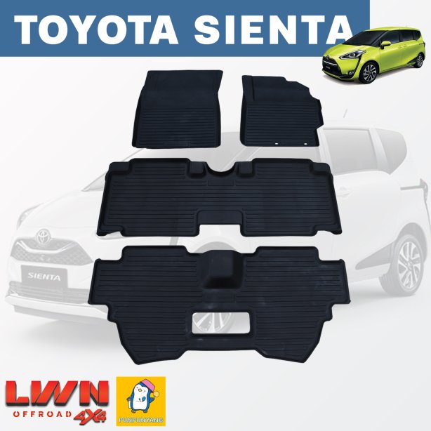 Rubber Car Floor Mat for Toyota Sienta Complete Set