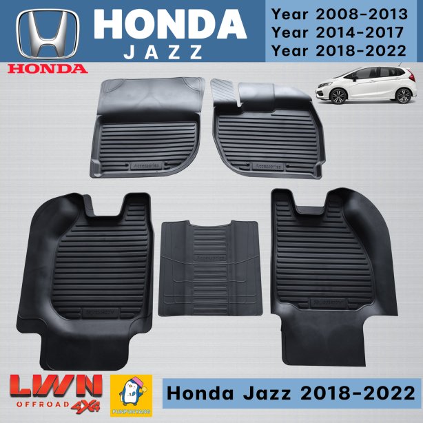 Rubber Car Floor Mat for Honda Jazz 2018-2022 Complete Set