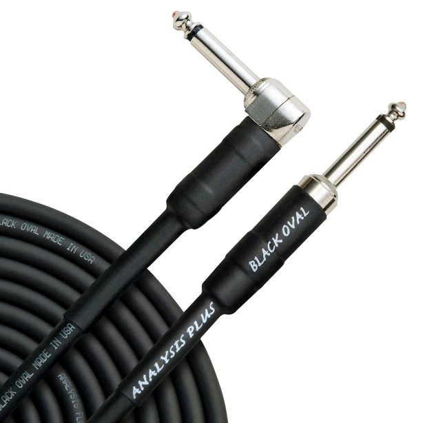 Analysis Plus Black Oval Instrument Cable Straight to 90, 15 ft
