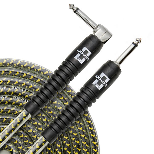 Analysis Plus Yellow Oval Instrument Cable Straight to 90, 10 ft