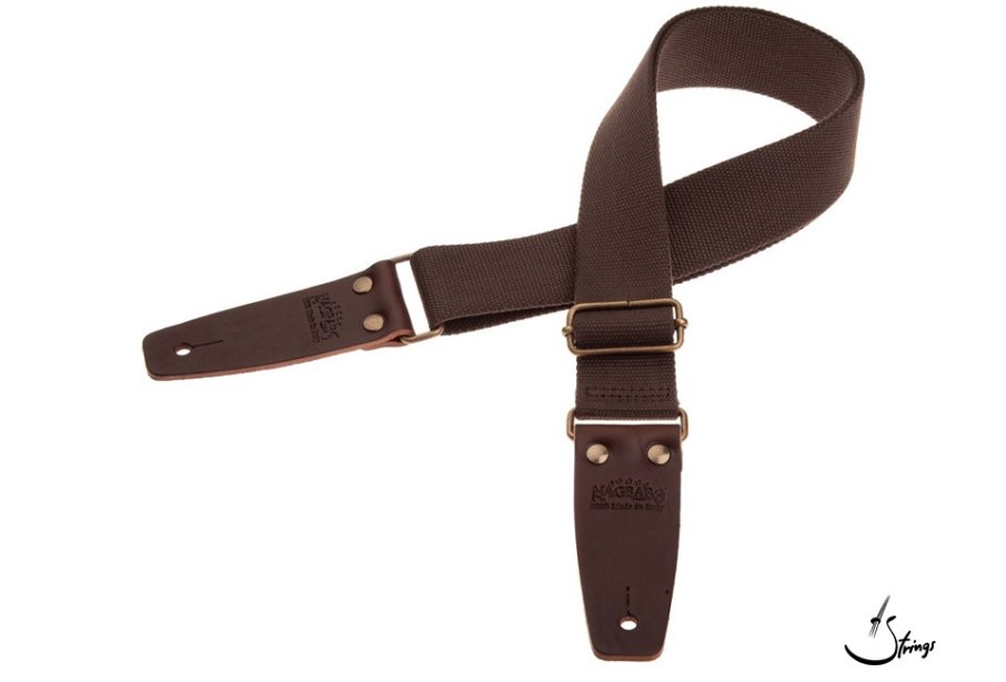 Magrabo Stripe SC Entry Brown 5 cm Dark Brown terminals Antique Brass buckle