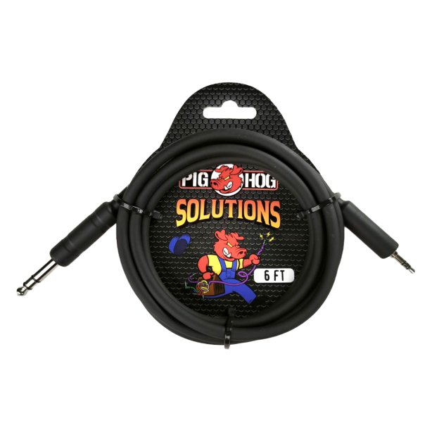 Pig Hog Solutions - 1/4" TRS to 1/8" mini, 6ft