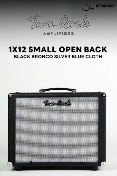 Two Rock 1x12 Small Open Back, Pine, Black Bronco, Silver Blue Smoke Cloth, Med Blue Piping, TR12 Speaker