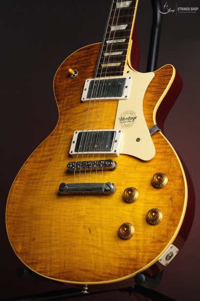 Heritage Custom Shop Core Collection H-150 Electric Guitar with Case, Dirty Lemon Burst, Artisan Aged