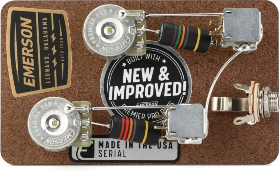 Emerson Custom Les Paul Prewired Kit 3/4" Long Shaft w/ Push Pull Tone Pots - Premier Pro