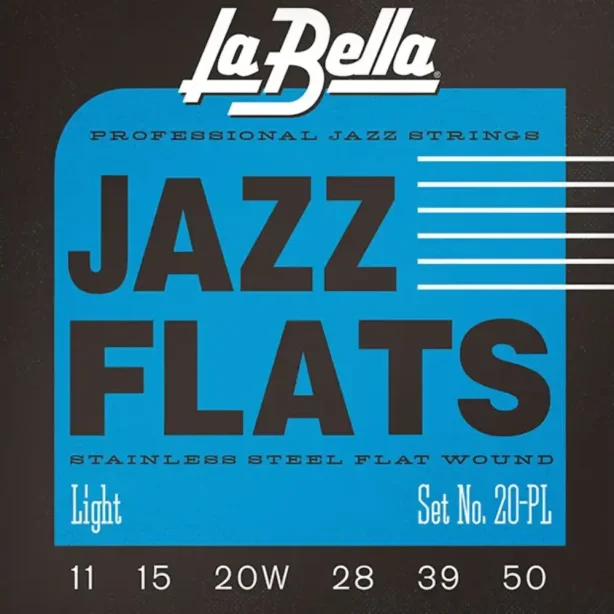 La Bella Jazz Flats Stainless Steel Flatwound Electric Guitar Strings