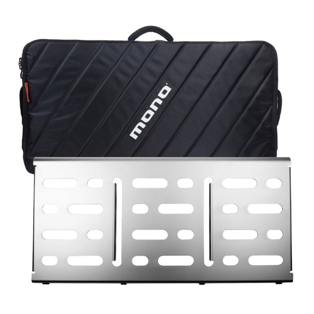Mono Pedalboard Large, Silver and Pro Accessory Case 2.0, Black