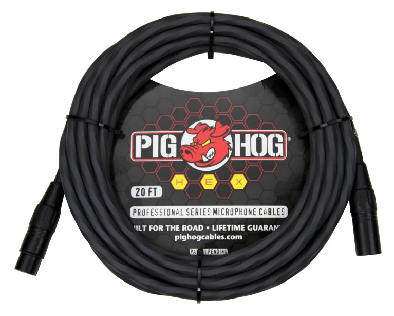 Pig Hog Hex Series Mic Cable 20ft. Grey