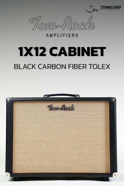 Two Rock 1x12-Open back, black carbon fiber, cane cloth, buckskin piping, TR12 speaker