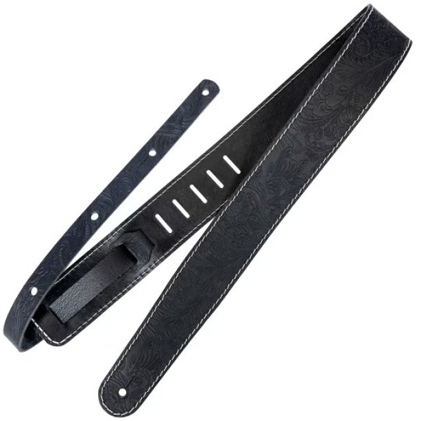 Richter Raw II Contour Western Rose Black Guitar Strap