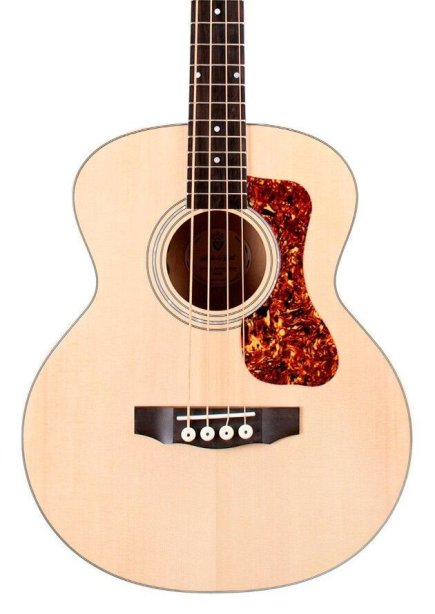 Guild Jumbo Junior Flamed Maple Acoustic-Electric Bass Guitar - Antique Blonde Satin