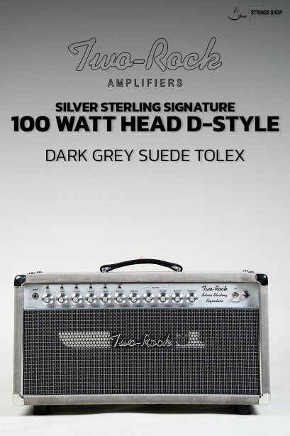 Two Rock Silver Sterling Signature 100 watt head, dark grey suede, P5000 cloth, Metal Trim,silver knobs - 230V