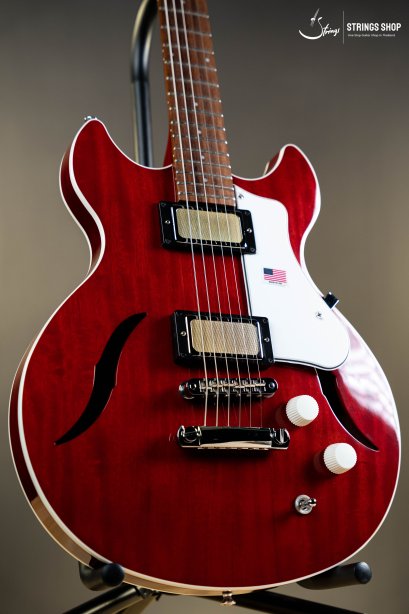Harmony Standard Comet Electric Guitar w/Case, RW FB, Trans Red