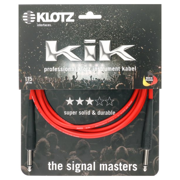 Klotz KIK Instrument Cable Red 4.5m Jack 2p - Jack 2p