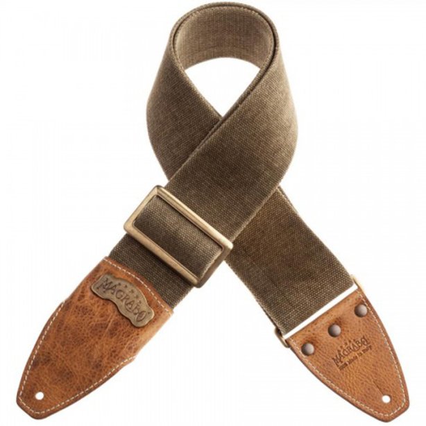 Magrabo Stripe SS Cotton Washed Olive Green 8 cm Terminals Aged 959 Recta Brass buckle