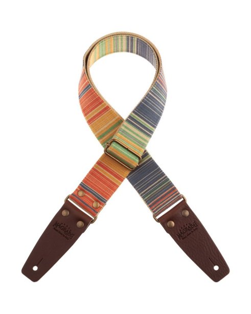 Magrabo Stripe SC Retrò Rainbow 5 cm terminals Brown, Aged Brass Buckle