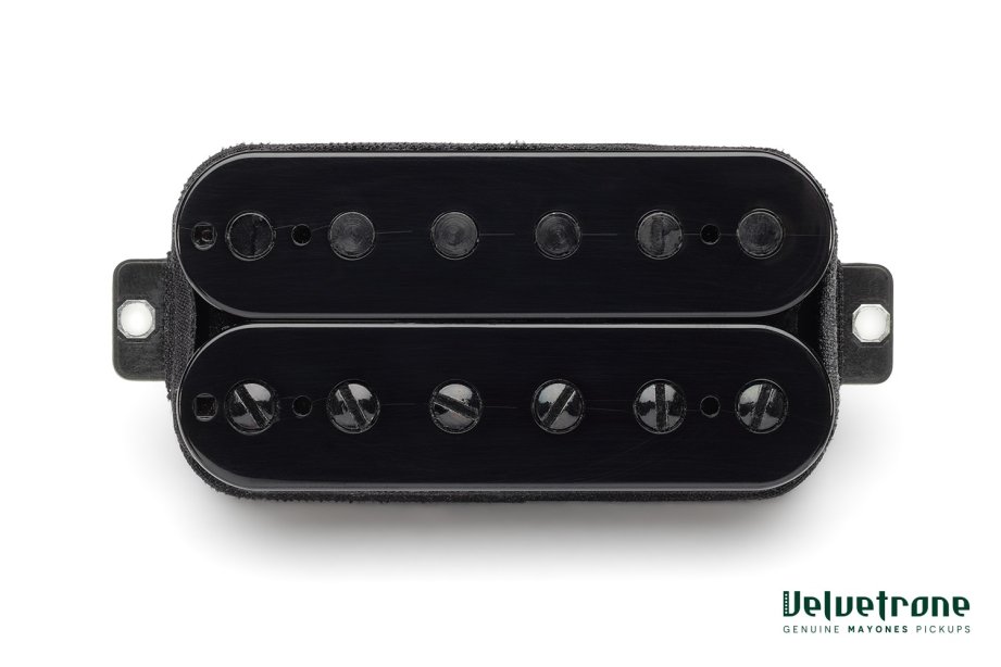 Mayones Guitar Pickup Velvetrone Solium 6 Neck  Open Black Black bolts