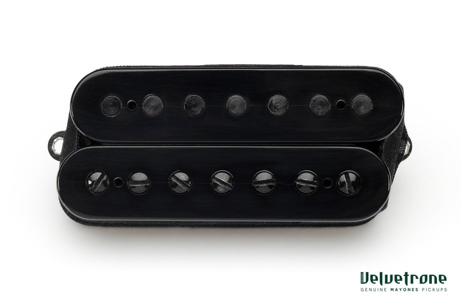 Mayones Guitar Pickup Velvetrone Ironside 7 Bridge Open Black Black bolts