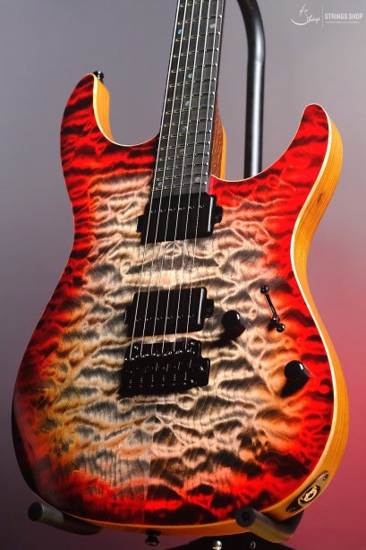 Mayones Aquila Elite V24 S 6 Trans Jeans Black Red Burst Gloss