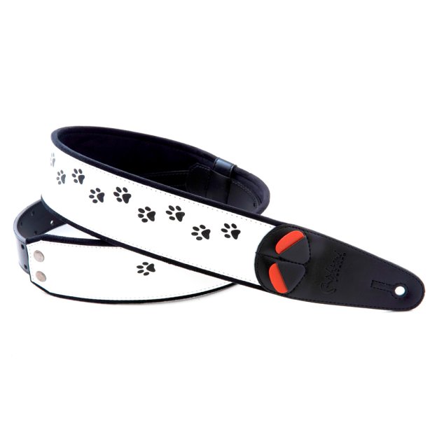 RightOn! Straps CAT White Guitar Strap