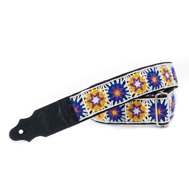 RightOn! Straps Crochet White Guitar Strap