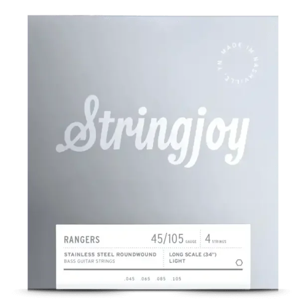 Stringjoy Rangers | Light Gauge (45-105) 4 String Long Scale Stainless Steel Bass Guitar Strings