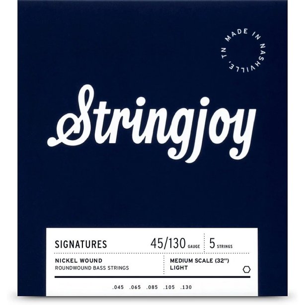 Stringjoy Signatures (45-130) 5 Medium  Scale Light Nickel Wound Bass Guitar Strings