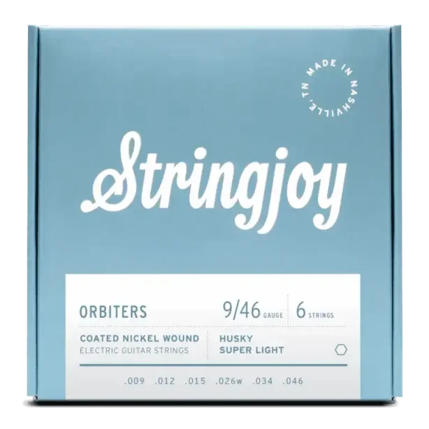 Stringjoy Orbiters | Husky Super Light Gauge (9-46) Coated Nickel Wound Electric Guitar Strings